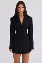 black hourglass blazer dress