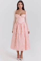 ballerina pink lace corset, skirt and bolero - sale