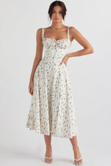 garden print bustier sundress