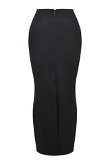 Black Twill Maxi Skirt