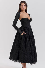 black lace corset, skirt and bolero - sale