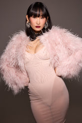 Blush Mesh Maxi Dress With Bodysuit