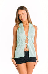 Hazel Green Sequin Knit Top