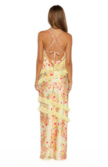 Inara Yellow Bloom Ruffle Maxi - PRE ORDER