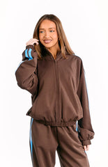 Kosie Chocolate And Blue Stripe Jacket