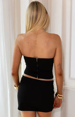 Perla Black Strapless Corset Top