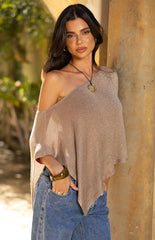 Pipa Metallic Knit Poncho