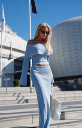 Simona Blue Maxi Knit Skirt