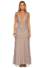Cornell Brown Stripe Maxi Dress