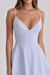 bluebell lace up cotton midi sundress