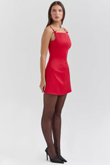 scarlet square neck a-line mini dress - sale