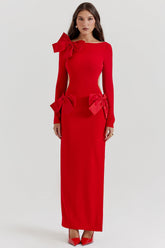 red bow maxi dress