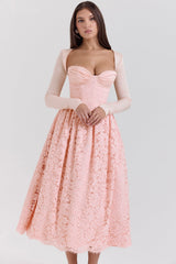 ballerina pink lace corset, skirt and bolero - sale