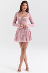 perfectly pink lace mini dress