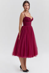 cabernet tulle midi dress - sale