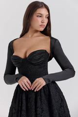 black lace corset, skirt and bolero - sale