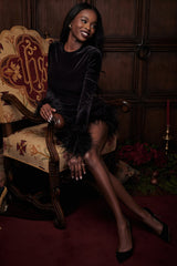 black velvet mini dress
