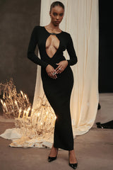 Black Knit Maxi Dress