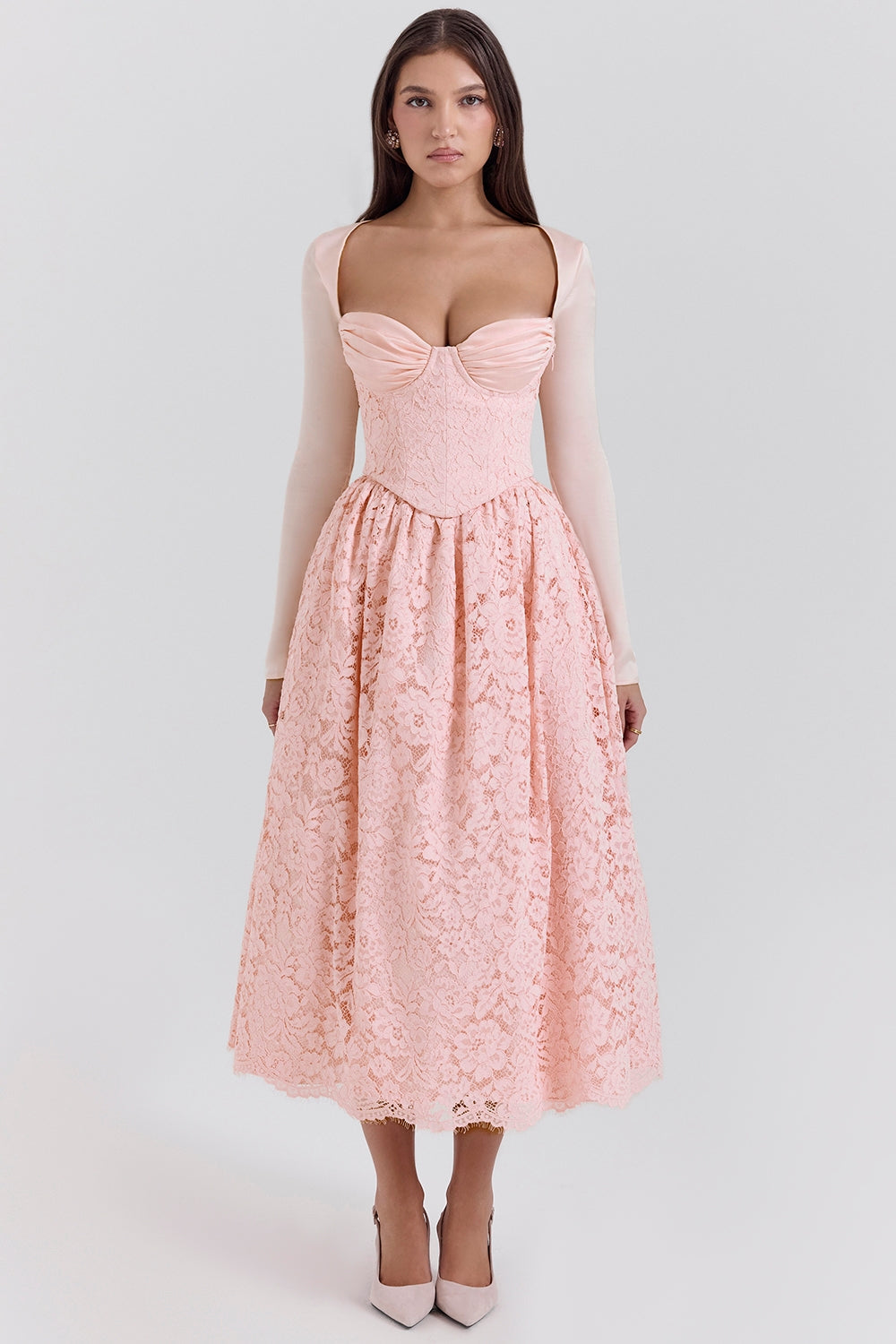 ballerina pink lace corset, skirt and bolero - sale