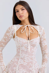 vintage cream lace mini dress