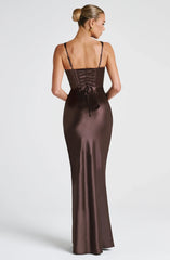 Shae Maxi Dress - Plum Brown