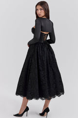 black lace corset, skirt and bolero - sale