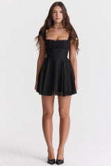 black a-line mini dress