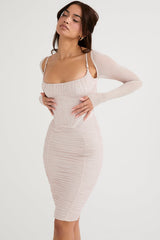crystal gathered corset dress