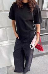 Alba Plain Black Tee