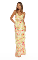 Inara Yellow Bloom Ruffle Maxi  - PRE ORDER