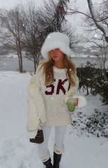 Jasmine Ski Cream Jacquard Chunky Knit Sweater