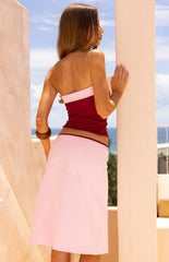 Orlanda Pink Strapless Contrast Top - PRE ORDER