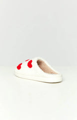 Sweetheart Sole White Love Heart Slippers