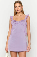 Joyce Lilac Satin Mini Dress