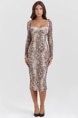 snake print corset dress