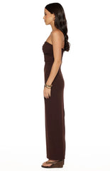 Jordan Brown Crepe Strapless Maxi Dress