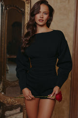 black crepe contour playsuit