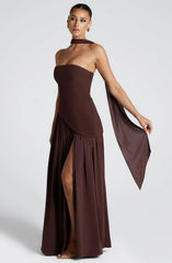 Maliyah Maxi Dress - Plum Brown