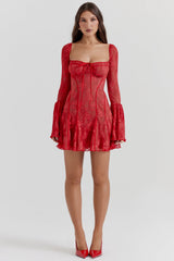 scarlet lace corset dress