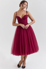 cabernet tulle midi dress - sale