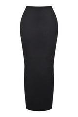 Black Twill Maxi Skirt