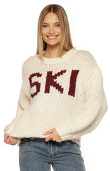 Jasmine Ski Cream Jacquard Chunky Knit Sweater
